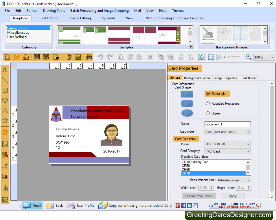 Students ID Card Designer Software