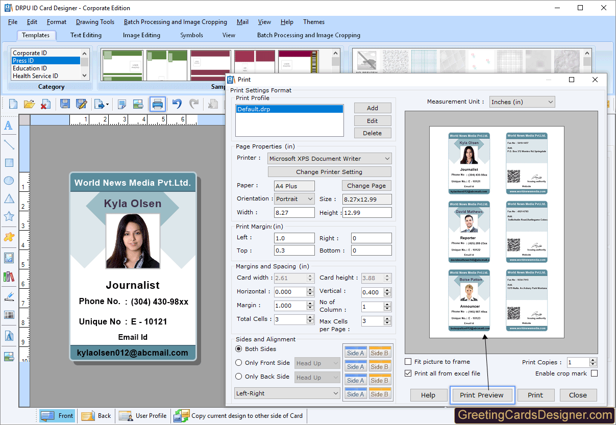 ID Card Designer Corporate Edition Screenshots helps you to know how