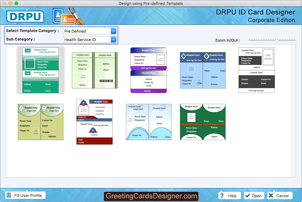 Choose Pre-defined Template