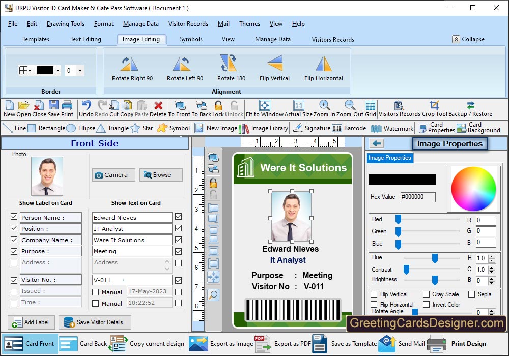 Visitor ID Card Designer Software